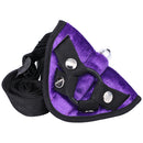 Tantus Sport Vibrating Dildo Kit Amethyst velvet harness designed for strap-on use.