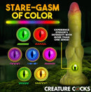 Creature Cocks Eyegor Thrusting & Vibrating Silicone Dildo Green with color-changing eyes and vibrant design.