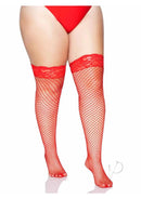 Spandex Indust Thigh High Stay 1x-2x Red-3