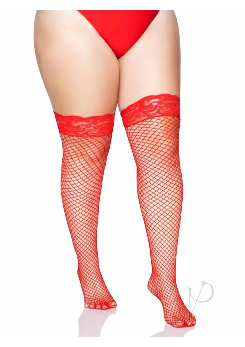 Spandex Indust Thigh High Stay 1x-2x Red-3