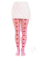Leg Avenue Sweetheart Striped Net Tights OS Pink featuring playful design with a white skirt.