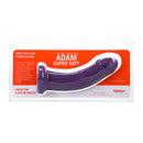 Tantus Adam Super Soft Semi-realistic Dildo Amethyst in packaging showcasing its luxurious texture and design.