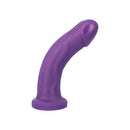 Tantus Adam Super Soft Semi-realistic Dildo Amethyst in a rich purple color with a lifelike shape and curve.