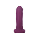 Tantus Adam Super Soft Semi-realistic Dildo Currant in rich currant shade with a dramatic arch for targeted stimulation.