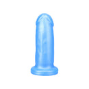 Tantus They/Them Super Soft Dildo Azure, short and flexible blue silicone toy for comfort and pleasure.