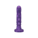Tantus Tsunami Vibrating G-spot Dildo Lavender with sculpted waves for targeted G-spot pleasure.
