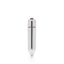 Tantus Tsunami Vibrating G-spot Dildo Lavender in a sleek silver design featuring a purple button.