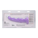 Tantus Tsunami Vibrating G-spot Dildo Lavender in packaging, showcasing its unique wave design and waterproof feature.