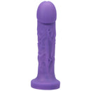 Tantus Goliath Vibrating Dildo Kit Amethyst showcasing its realistic details and suction cup base.