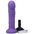 Tantus Goliath Vibrating Dildo Kit Amethyst with suction cup and bullet vibe, offering premium quality and size.