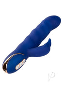 Jack Rabbit Signature Wave Motion Rabbit Vibrator Blue features dual stimulation and wave motion technology in a vibrant blue design.