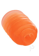 Pop Sock Ribbed Reversible Stroker Orange featuring a multi-textured design in vibrant orange.