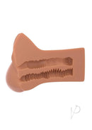 PDX Plus Pick Your Pleasure XL Stroker Pussy and Ass Caramel with lifelike textures in caramel color.