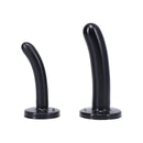 Tantus Bend Over Beginner Strap-on Harness Kit Onyx includes two graduated silicone dildos for comfortable exploration.