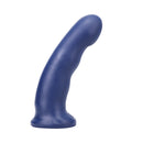 Tantus General Super Soft Dildo Ocean Blue showcasing its beautifully curved design and substantial size.