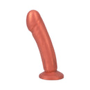 Tantus Vamp Silicone Strap-On Dildo Copper in a sleek, smooth copper finish, ideal for solo or partnered play.