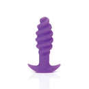 Tantus Twist Silicone Anal Plug Amethyst with spiral texture in purple, ideal for beginners and experienced users.