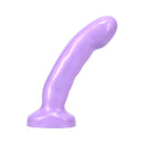 Tantus Acute 5 Inch Silicone Dildo Lavender for vaginal and anal play with smooth shaft and gentle curve.