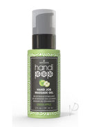 HandiPop Edible Hand Job Massage Gel Green Apple 2 Oz bottle with pump top and green design.