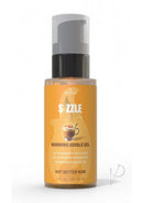 Sizzle Lips Warming Edible Gel Butter Rum 2 Oz bottle for sensual foreplay and massage, featuring a playful warmth.
