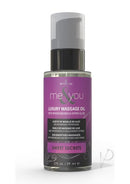 Me and You Pheromone Infused Massage Oil Sweet Secrets 2 Oz bottle designed for sensual massages.
