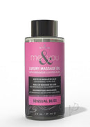 Me and You Pheromone Infused Massage Oil Sensual Bliss 2 Oz bottle with luxury design and appealing graphics.