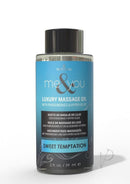 Me and You Pheromone Massage Oil Sweet Temptation 2 Oz bottle for intimate massage and relaxation.