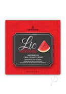 Lic-o-licious Throat Coating Oral Delight Cream Watermelon packaging featuring juicy watermelon design.