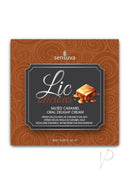 Lic-o-licious Oral Delight Cream Salted Caramel 6ml Packet packaging featuring rich salted caramel flavor.