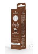 Deeply Love You Throat Relaxing Spray Chocolate Coconut 1 Oz packaging with ingredients and flavor description.