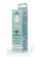Deeply Love You Throat Relaxing Spray Chocolate Mint 1 Oz packaging with mint and chocolate visuals.