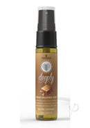 Deeply Love You Throat Relaxing Spray Salted Caramel 1 Oz with elegant packaging, designed for relaxing throat comfort.