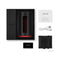 LELO F1S V2 Masturbator Black Red packaging contents including USB cable and user guide.