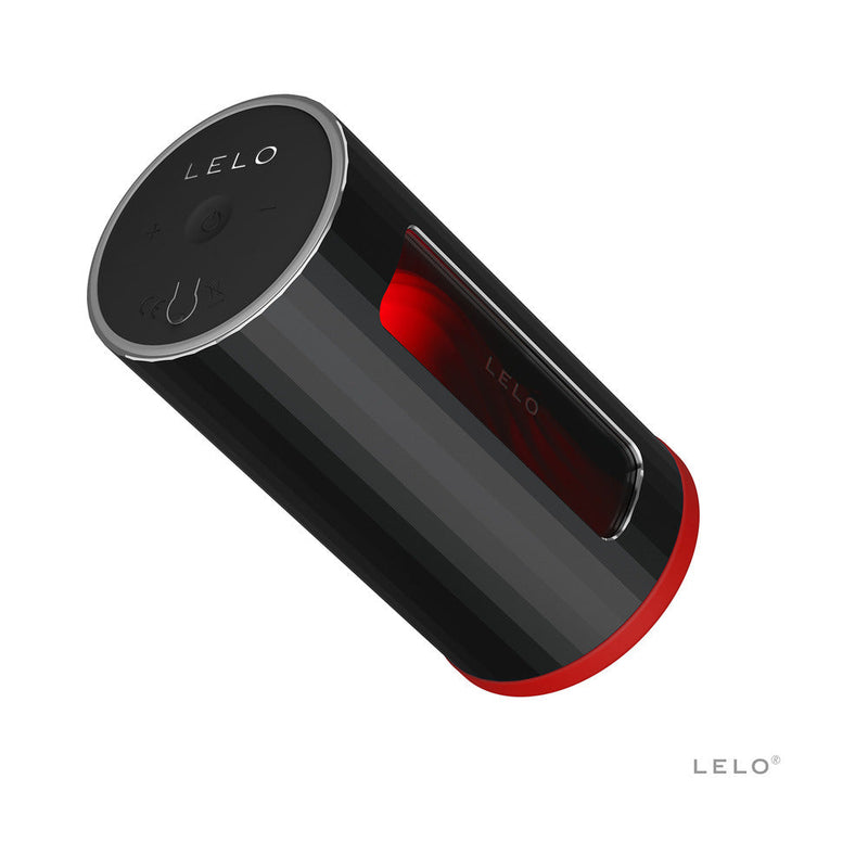 LELO F1S V2 Masturbator Black Red view showing its sleek design and control features.
