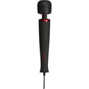Kink Power Wand Silicone Wand Massager Black with black and red design and power controls for deep satisfaction.
