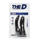 The D Double Dippin' D Firmskyn Dildo Chocolate in packaging, designed for double penetration.