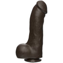 The D Master D 12 Inch Dildo With Balls Firmskyn Chocolate, realistic shaft, 12 inch, chocolate tone.
