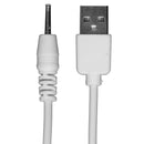 Doc Johnson USB Charger Cord for Vibrating Pussy Pump White, showing pin-style connector and USB end.