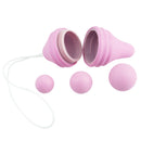 Femintimate Pelvix Silicone Kegel Exerciser Pink with interchangeable weights for pelvic floor training.