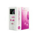 Femintimate Pelvix Silicone Kegel Exerciser Pink packaging with interchangeable weights for pelvic floor training