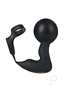 Atomic Inflatable P-Spot Silicone Prostate Stimulator Black showcasing its sleek, ergonomic design and inflatable head.