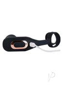 Atomic Inflatable P-Spot Silicone Prostate Stimulator Black with remote control and charging cable.