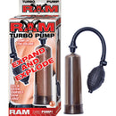 Nasstoys Ram Turbo Penis Pump Smoke with smoke-tinted cylinder and squeeze bulb for vacuum pumping.