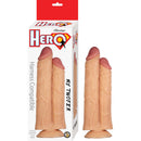 Nasstoys Hero My Twofer 11 Inch Realistic Dildo White in packaging showcasing suction cup base and harness compatibility.