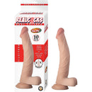 Realcocks Dual Layered 10 inch Dildo White with realistic texture and strong suction cup base.