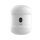 Dynamo Vibrating Masturbator Cup White with power button and sleek design.
