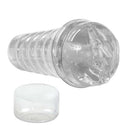 Dream-lite Crystal Vagina Masturbator Clear showcasing its transparent sleeve and realistic design.