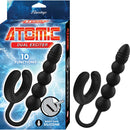 Nasstoys Atomic Dual Exciter Vibrating Cock Ring Black, featuring flexible prostate beads and 10 vibration functions.