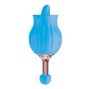 Nasstoys Clit-tastic Rose Bud Dual Massager Blue features a unique rose design with tongue-style stimulator and pinpoint vibe.