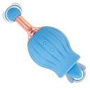 Nasstoys Clit-tastic Rose Bud Dual Massager Blue close-up, showcasing its unique design and dual stimulation features.